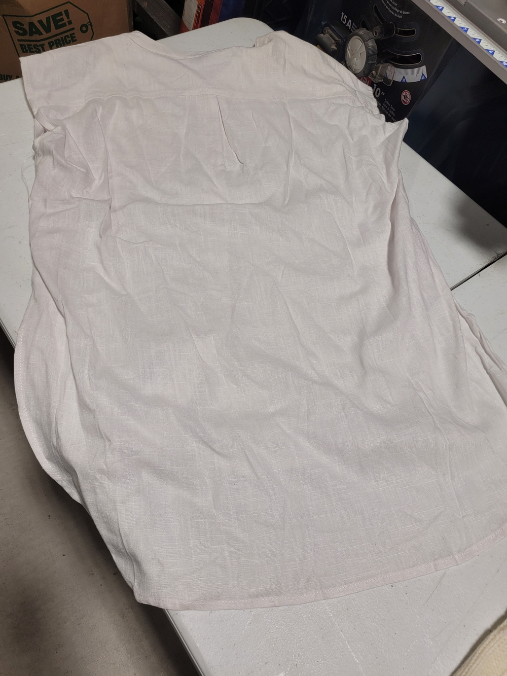 Grace Elements White Button-Front Women's Tunic - Picture 3 of 4